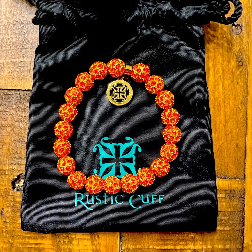 Orange & Gold Rustic Cuff bracelet